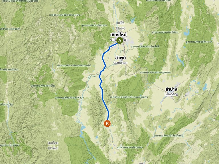 From Trekker Camp, Chiang Mai to Tambon Mae Tuen | ride | Komoot
